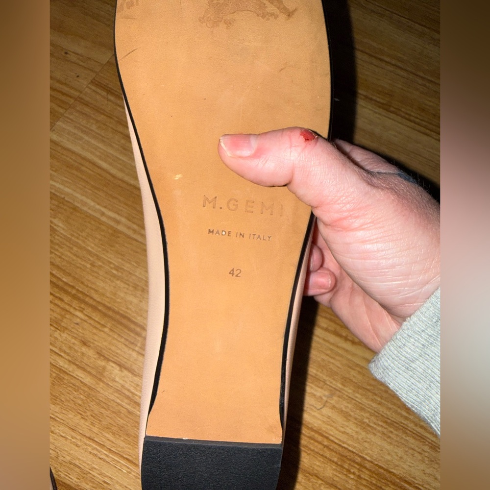 New M. Gemi The Danza Ballet Italian Calfskin Hidden Wedge Flat Shoes Size 11 - Picture 6 of 7